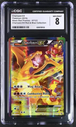 CGC 8 Charizard EX 2016 Black Star Promos XY121 Pokemon Card - Image 1