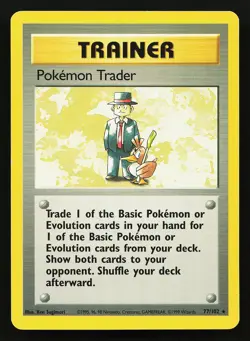 Pokemon Trader 77/102 Rare Base Set Pokemon Card - Image 1
