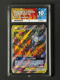 ACE 10 Moltres & Zapdos & Articuno GX SM210 Pokemon Card Hidden Fates GEM MINT - Image 1