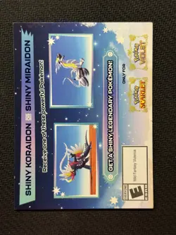 Shiny Koraidon & Miraidon Pokemon Scarlet Violet Serial Code Card Gamestop - Image 1
