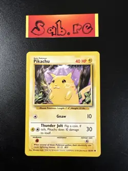 MP/HP Condition Pikachu 4th Print 1999-2000 Base Set 58/102 Pokemon Card - Image 1