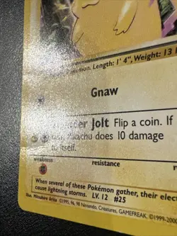 MP/HP Condition Pikachu 4th Print 1999-2000 Base Set 58/102 Pokemon Card - Image 3