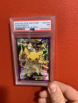 Pikachu EX 2016 Full Art Black Star Promo Card #XY124 PSA 7 Should Be Higher - Image 2