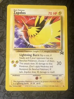 Pokemon Card Zapdos Black Star Promo 23 Near Mint Condition - Image 1