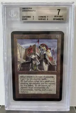 1993 MAGIC: THE GATHERING ALPHA JUGGERNAUT MTG Beckett BGS 7 - Image 1