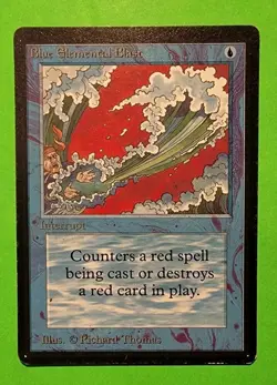 Blue Elemental Blast Beta Edition Magic the Gathering MtG Richard Thomas 1993 - Image 1