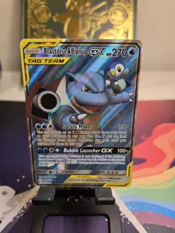 Blastoise & Piplup GX 214/236 S-M Cosmic Eclipse Full Art NM Pokemon TCG - Image 1