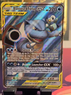 Blastoise & Piplup GX 214/236 S-M Cosmic Eclipse Full Art NM Pokemon TCG - Image 3