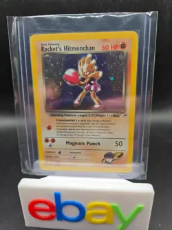 Pokemon TCG Rocket's Hitmonchan Gym Heroes 11/132 Holo Unlimited Holo Rare LP - Image 1