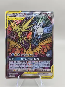 Pokemon TCG Moltres Zapdos Articuno GX SM210 Stained Glass Promos Holo - Image 1