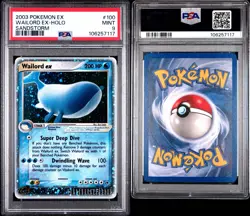 2003 POKEMON EX SANDSTORM #100 WAILORD EX-HOLO PSA 9 - Image 1