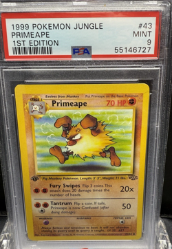 1999 POKEMON JUNGLE PRIMEAPE 1ST EDITION #43 PSA 9 - Image 1