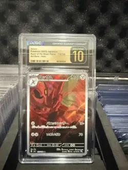 CGC 10 Pristine Scizor 116/108 AR Art Rare Ruler of the Black Flame sv3 Pokemon - Image 1