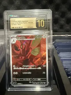 CGC 10 Pristine Scizor 116/108 AR Art Rare Ruler of the Black Flame sv3 Pokemon - Image 2