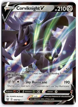 Pokemon Corviknight V Ultra Rare SWSH05: Battle Styles 109/163 NM - Image 1