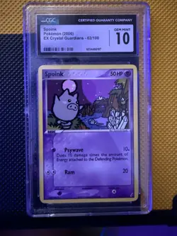 Pokemon TCG Spoink 62/100 Ex Crystal Guardians 2006 CGC GEM MINT 10 - Image 1