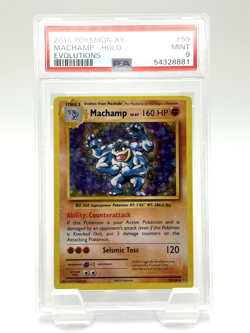2016 Pokemon XY Evolutions #59 Machamp Holo PSA 9 MINT - Image 1