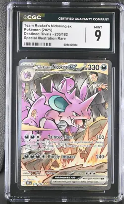 Pokemon Team Rocket's Nidoking ex #233/182 SIR Destined Rivals CGC 9 Mint 6a - Image 1