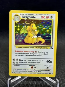 Pokemon TCG Dragonite Fossil Unlimited Holo Rare Moderately Played Free Shipping - Image 1