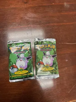 2 Packs of Factory Sealed 1999 Pokemon Wigglytuff Art Jungle Set Booster Pack - Image 4