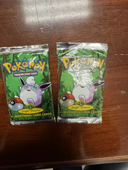 2 Packs of Factory Sealed 1999 Pokemon Wigglytuff Art Jungle Set Booster Pack - Image 5