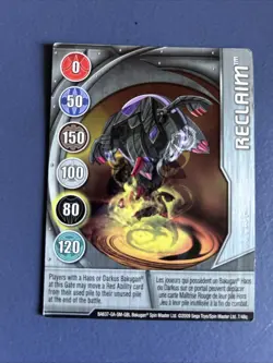 BAKUGAN Battle Brawlers RECLAIM Metal Card 7/48q BA537 2009 game - Image 1