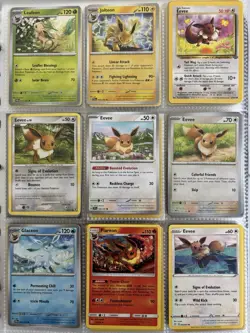 Pokemon Card Species Set Lot - 9x Unique Cards / Eevee Family 7 - Image 1