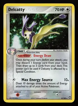 Delcatty 8/108 Holo Rare EX Power Keepers Pokemon Card - Image 1
