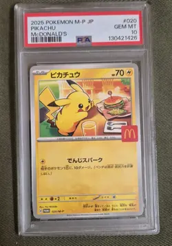 PSA 10 Pikachu 020/M-P McDonald's Happy Set Promo Pokemon Card Japanese 2025 UK - Image 1