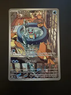 Pokemon Squirtle TCG Sv07 Stellar Crown Illustration Rare Holo Card 148/142 - Image 1