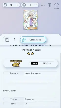 【READY 】Pokemon TCG Pocket Trading Trade ⭐⭐ Limited Professor Research Oak Card - Image 2