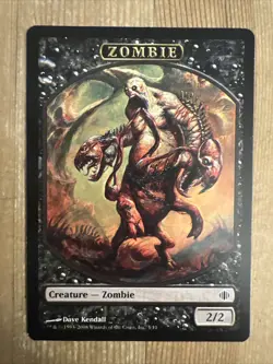 MTG Zombie Token Shards of Alara 5/10 Regular Token DMG - Image 1