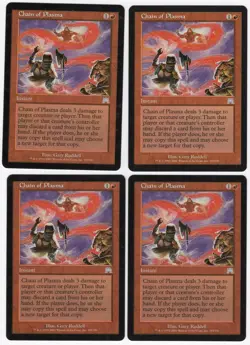 Chain of Plasma x4 4x 2002 Onslaught PLAYSET Red Uncommon Instant MTG NM AZ1 - Image 1