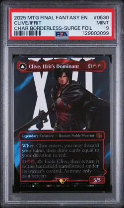 Clive, Ifrit's Dominant (Borderless Surge Foil) MTG Final Fantasy #0530 PSA 9 - Image 1