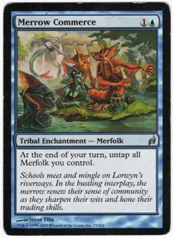 Merrow Commerce 2007 Lorwyn Blue Uncommon Tribal Enchantment MTG MP AZ2 - Image 1