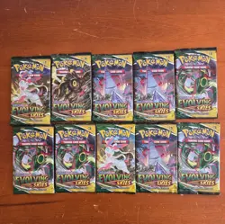 Nintendo Pokemon TCG Sword & Shield Evolving Skies Booster Pack, Lot of 10 packs - Image 1