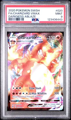 2020 POKEMON SWORD & SHIELD DARKNESS ABLAZE #020 FULL ART/CHARIZARD VMAX PSA 9 - Image 1