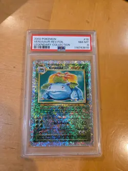 2002 POKEMON LEGENDARY COLLECTION #18 VENUSAUR-REVERSE FOIL PSA 8 - Image 3