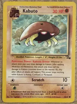 Pokemon TCG Kabuto Fossil 50/62 Vintage Regular Common WOTC NM - Image 1