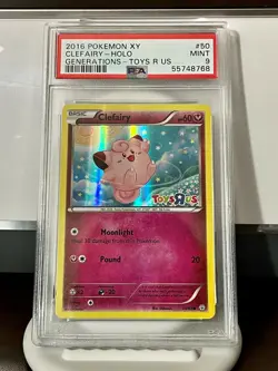 Pokemon TCG Clefairy Toys R Us Promo Generations 50/83 Holo Foil PSA 9 - Image 1