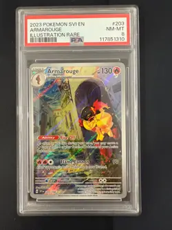 2023 POKEMON SVI EN-SCARLET & VIOLET ILLUSTRATION RARE #203 ARMAROUGE PSA 8 - Image 1