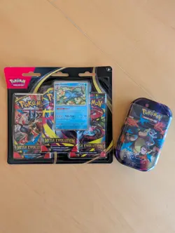 Pokemon Mega Evolution Bundle: Golduck Blister Pack + Mega Kangaskhan Mini Tin - Image 1