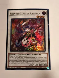 Shamisen Samsara Sorrowcat - MP23-EN189 - Ultra Rare YuGiOh! Holo Foil - Image 1