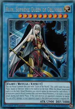 CYHO-EN029 RUIN, SUPREME QUEEN OF OBLIVION RARE 1ST EDITION YuGiOh CARD - Image 1