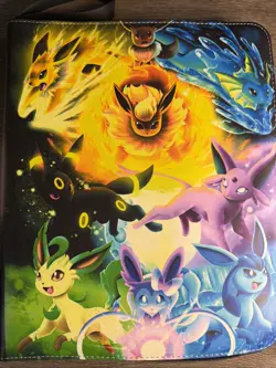 900 cards Pokemon Eevee Eeveelutions Card Binder TCG 9 Pockets 50 Sleeves Holds - Image 1