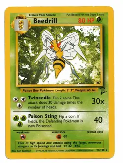 Pokemon Card: Beedrill 21/130 Base Set 2 Rare! PL - Image 1