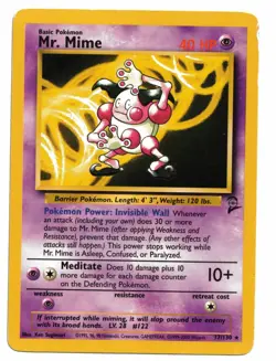 Pokemon Card: Mr. Mime 27/130 Base Set 2 Rare! GD - Image 1