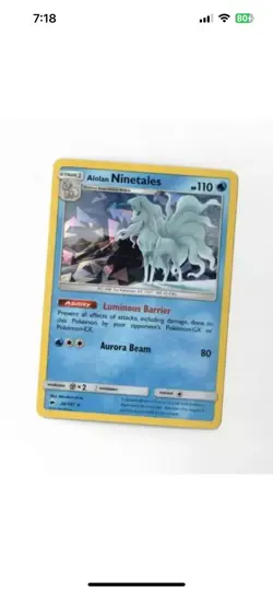 Alolan Ninetales 28/147 Foil Burning Shadows Pokemon Trading Card - Image 1