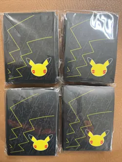 4x Pokemon Celebrations 25th Elite Trainer Box ETB Black Card Sleeves New - Image 1