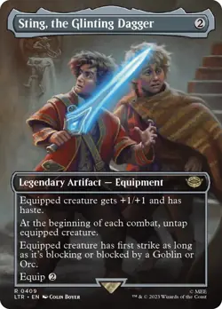 MTG - Sting, the Glinting Dagger (Borderless) - R 409 - Lord of the Rings - LOTR - Image 1